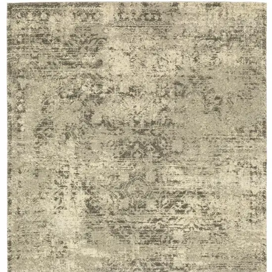 Grey Ivory Beige And Taupe Oriental Power Loom Stain Resistant Area Rug Photo 4