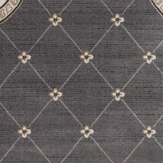 Gray And Ivory Floral Area Rug Photo 6