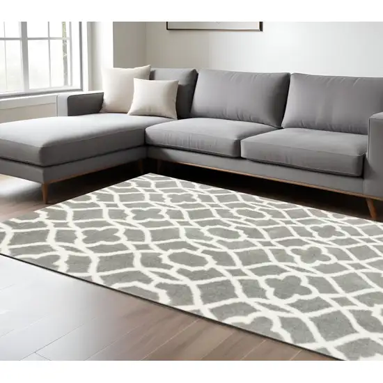 Gray And Ivory Ogee Area Rug Photo 1