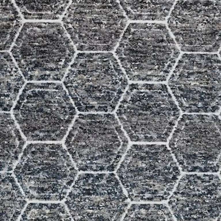Grey Ivory Machine Woven Space Dyed Geometric Bohemian Indoor Area Rug Photo 3