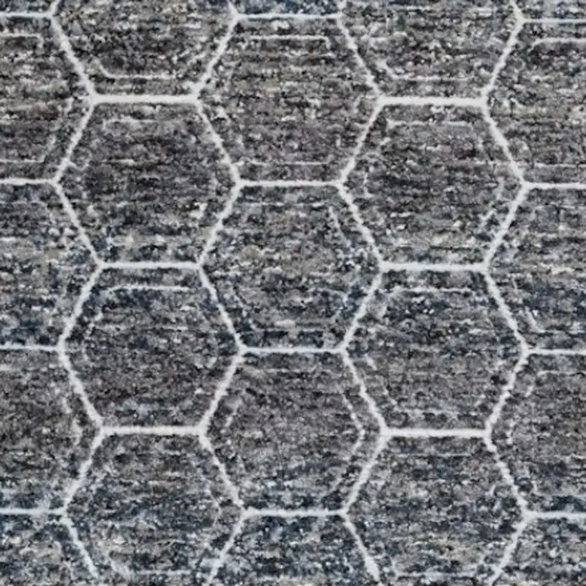 Gray and Ivory Geometric Area Rug Photo 3