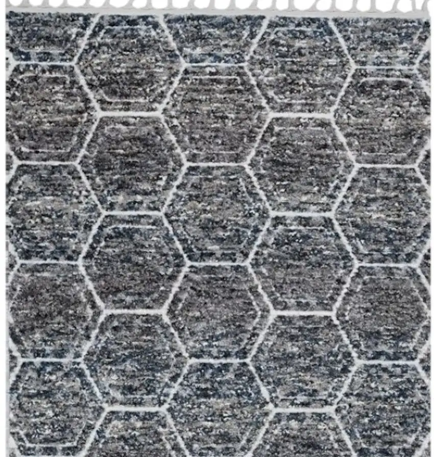 Gray and Ivory Geometric Area Rug Photo 4