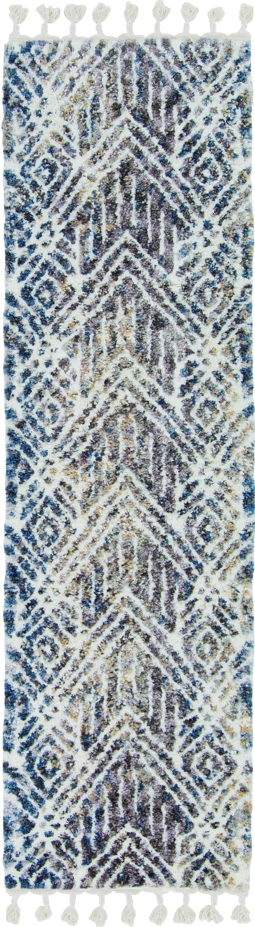Grey Ivory Machine Woven Space Dyed Geometric Bohemian Indoor Area Rug Photo 1