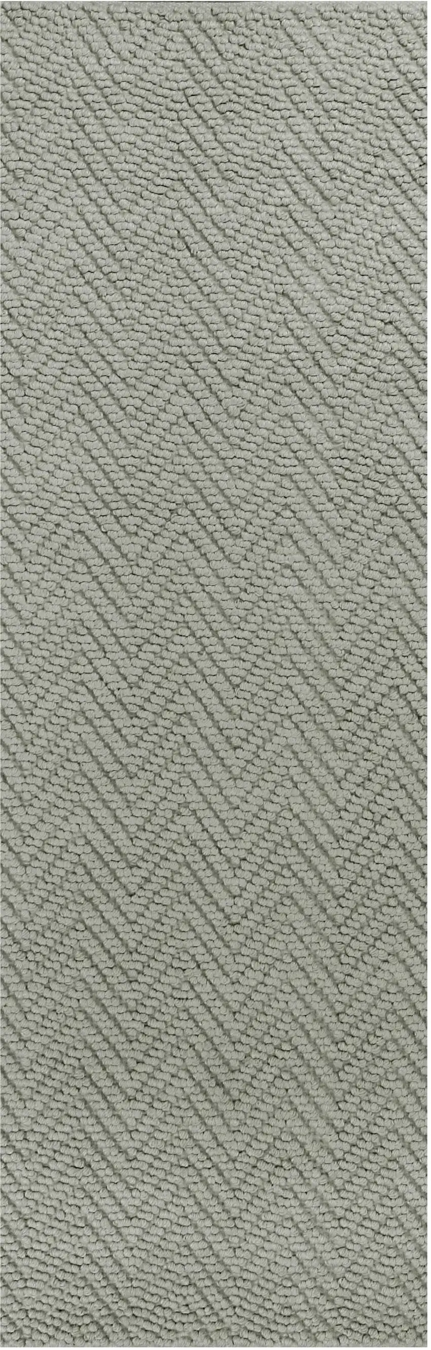 7' Gray Jute Chevron Hand Woven Runner Rug Photo 2