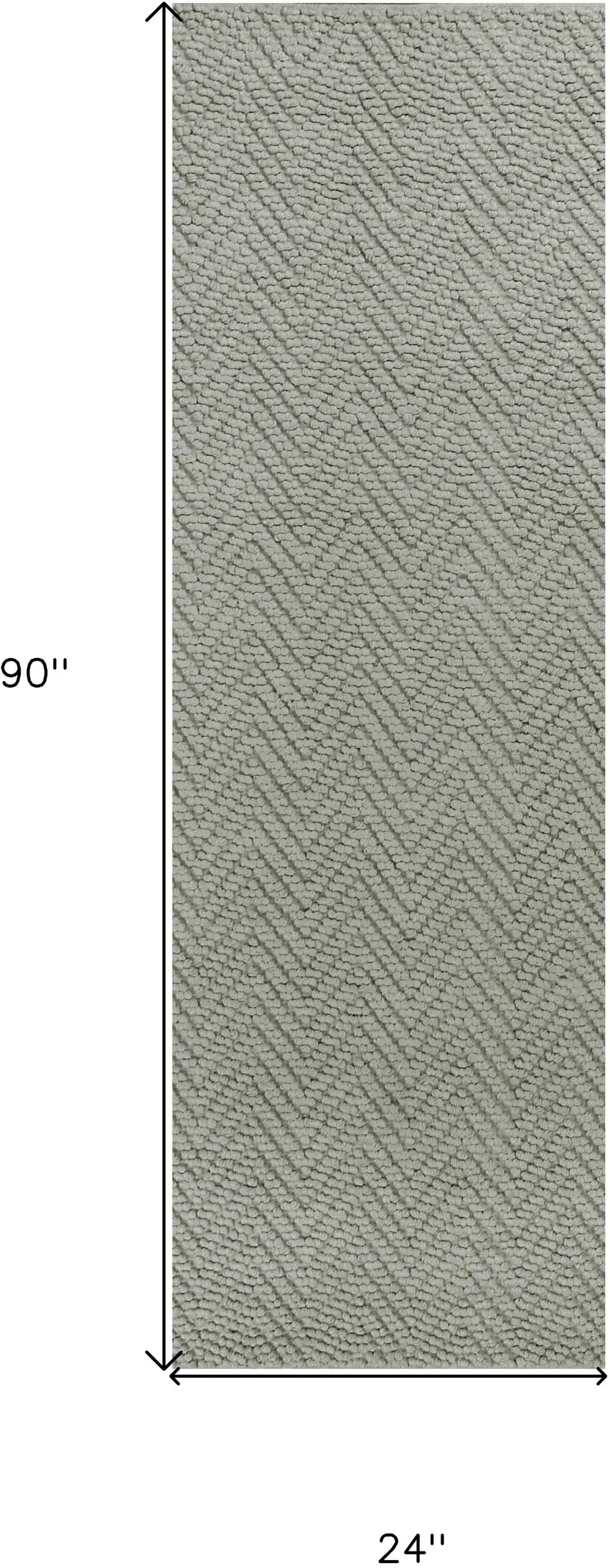 2' X 7' Grey Jute Runner Rug Photo 3