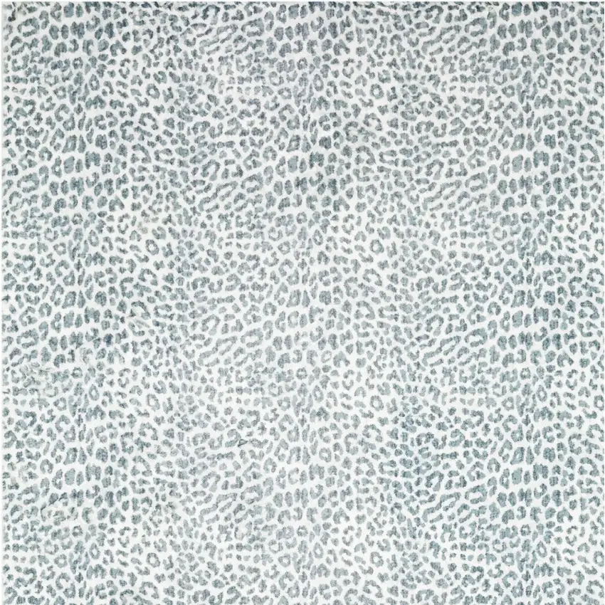 8' X 8' Grey Leopard Print Round Shag Handmade Non Skid Area Rug Photo 4