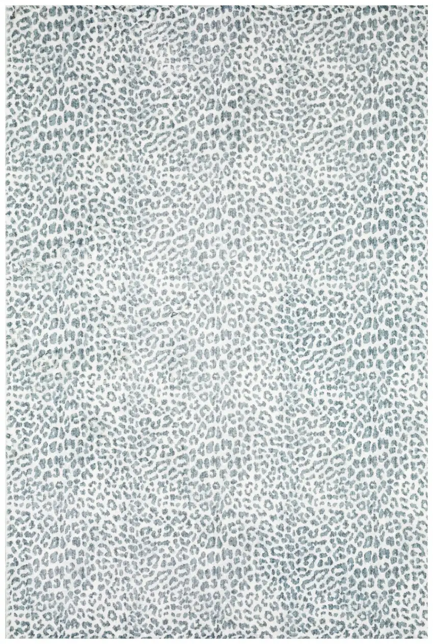 Grey Leopard Print Shag Handmade Non Skid Area Rug Photo 4