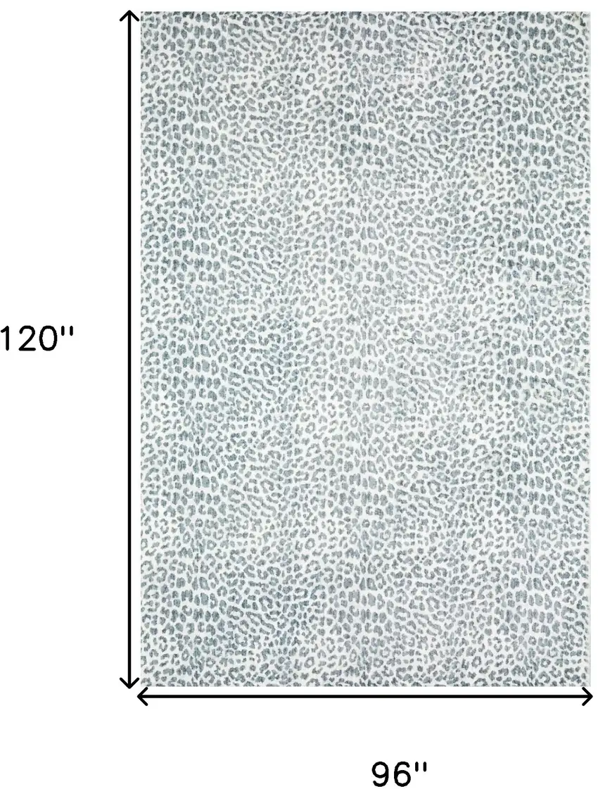 Grey Leopard Print Shag Handmade Non Skid Area Rug Photo 6