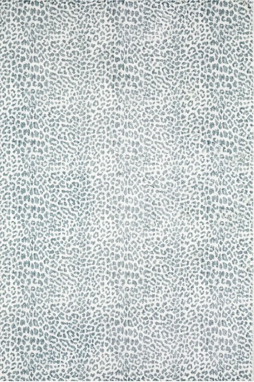 Grey Leopard Print Shag Handmade Non Skid Area Rug Photo 5