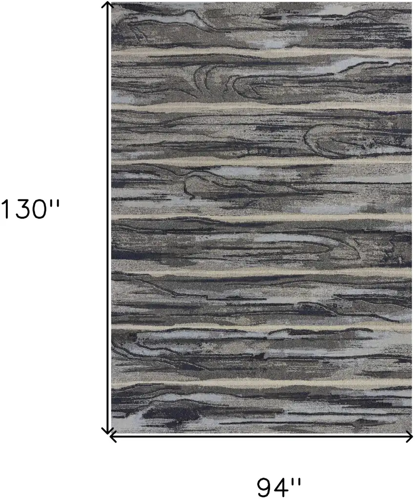 Grey Machine Woven Abstract Brushstroke Indoor Area Rug Photo 3