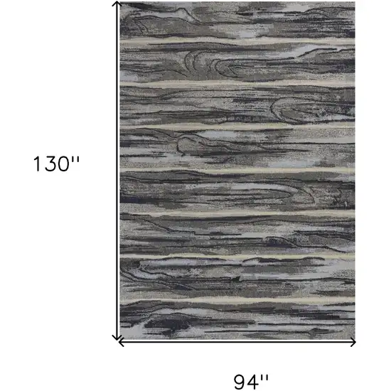 Grey Machine Woven Abstract Brushstroke Indoor Area Rug Photo 3