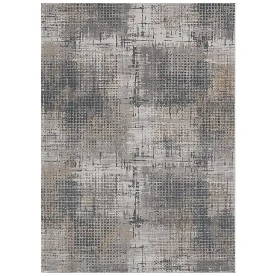 Ivory And Gray Abstract Area Rug Photo 1