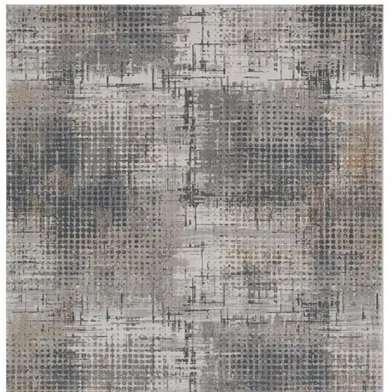 Ivory And Gray Abstract Area Rug Photo 4