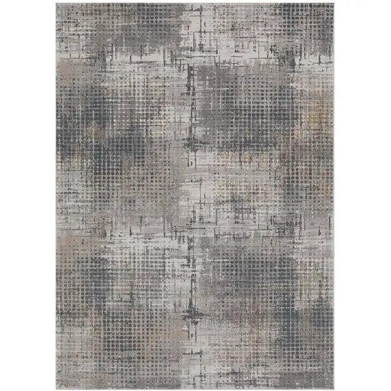 8' X 10' Grey Machine Woven Abstract Graduated Dots Indoor Area Rug Photo 2