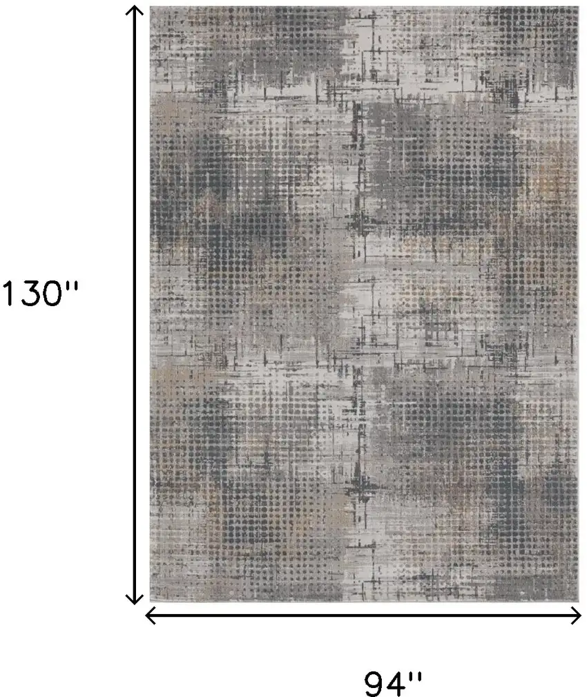 8' X 10' Grey Machine Woven Abstract Graduated Dots Indoor Area Rug Photo 3