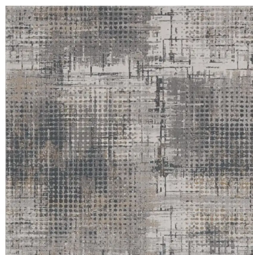 8' X 10' Grey Machine Woven Abstract Graduated Dots Indoor Area Rug Photo 5