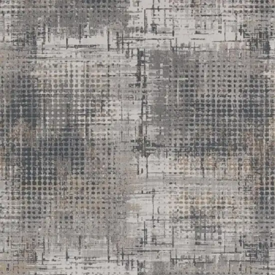Ivory And Gray Abstract Area Rug Photo 3