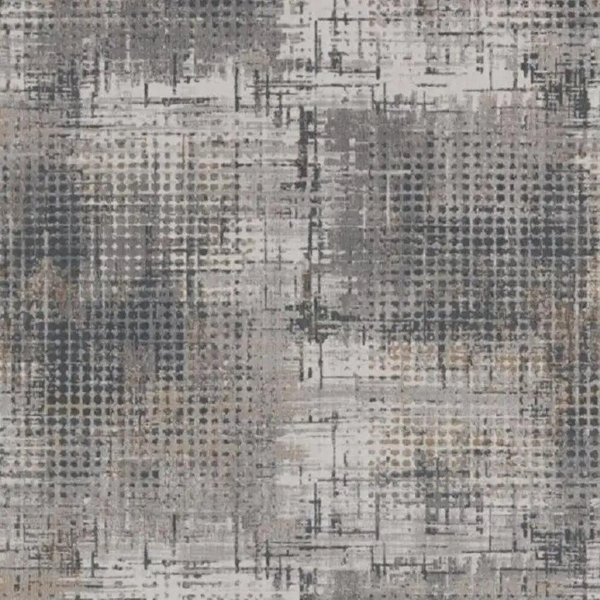 Ivory And Gray Abstract Area Rug Photo 3