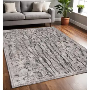 Photo of Grey Machine Woven Abstract  Indoor Area Rug