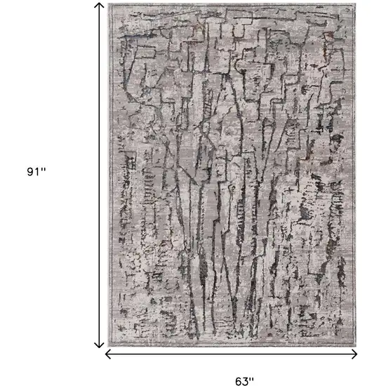 Gray And Black Abstract Distressed Area Rug Photo 3