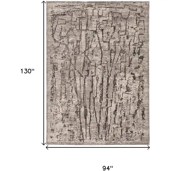 Gray And Black Abstract Distressed Area Rug Photo 4