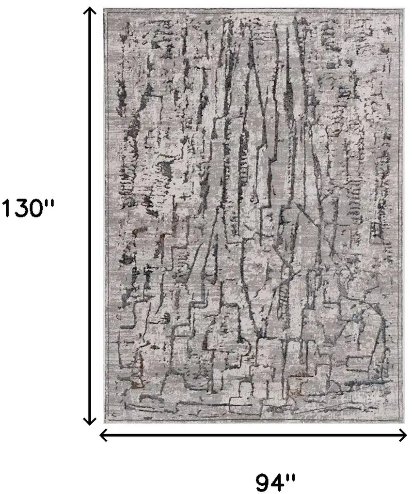 Grey Machine Woven Abstract Indoor Area Rug Photo 3