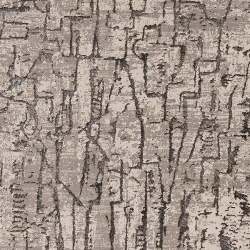 Gray And Black Abstract Distressed Area Rug Photo 5