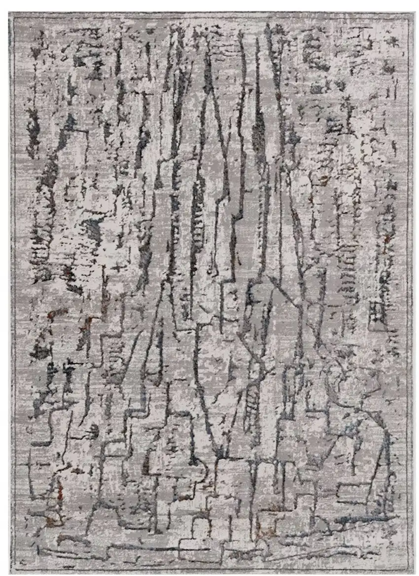 Grey Machine Woven Abstract Indoor Area Rug Photo 2