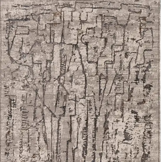 Gray And Black Abstract Distressed Area Rug Photo 6