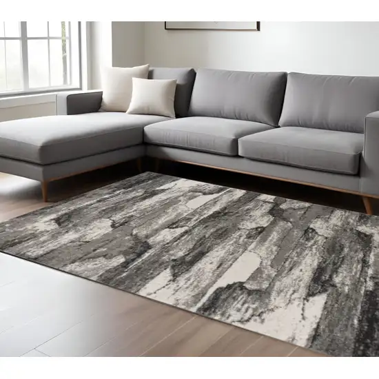 Gray Abstract Area Rug Photo 1