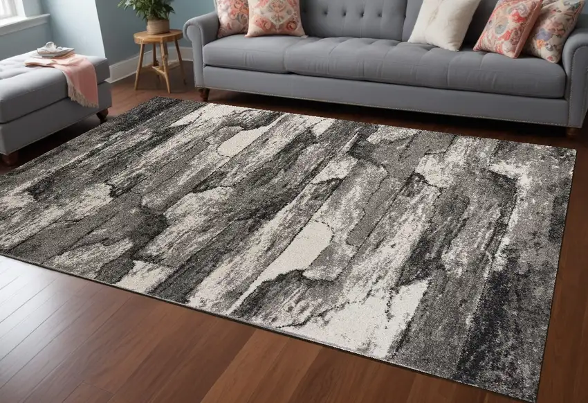 Gray Abstract Area Rug Photo 1