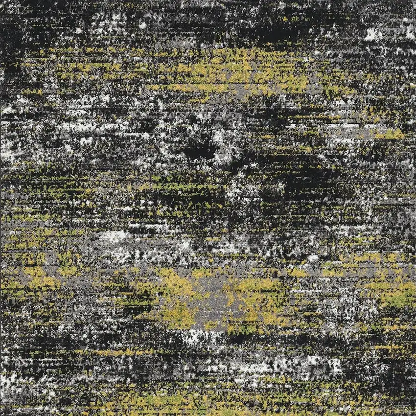 7' Grey Machine Woven Abstract Indoor Runner Rug Photo 5