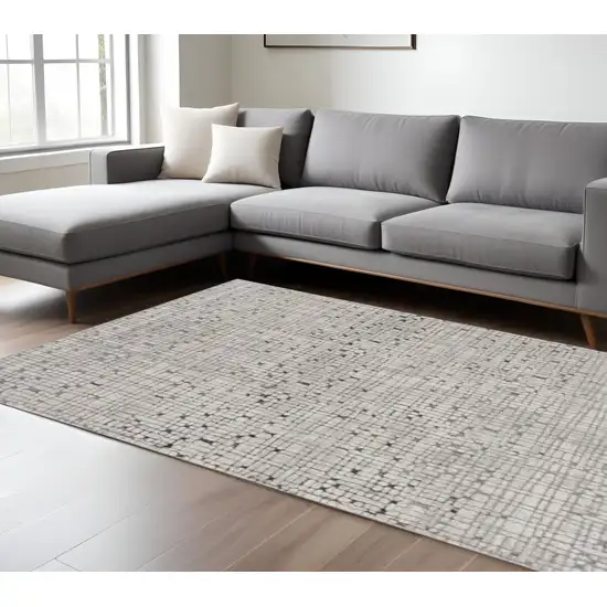 Gray And Black Abstract Area Rug Photo 1