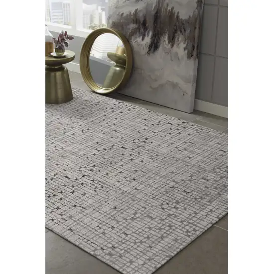 Grey Machine Woven Abstract Lines Indoor Area Rug Photo 3