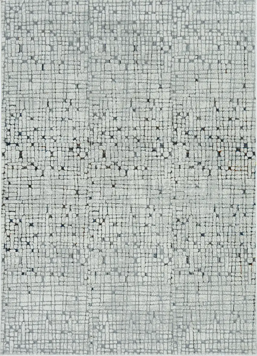 Grey Machine Woven Abstract Lines Indoor Runner Rug Photo 1