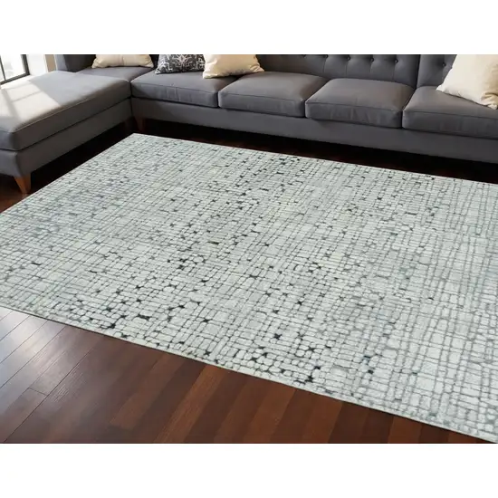 7' Gray And Black Abstract Area Rug Photo 1