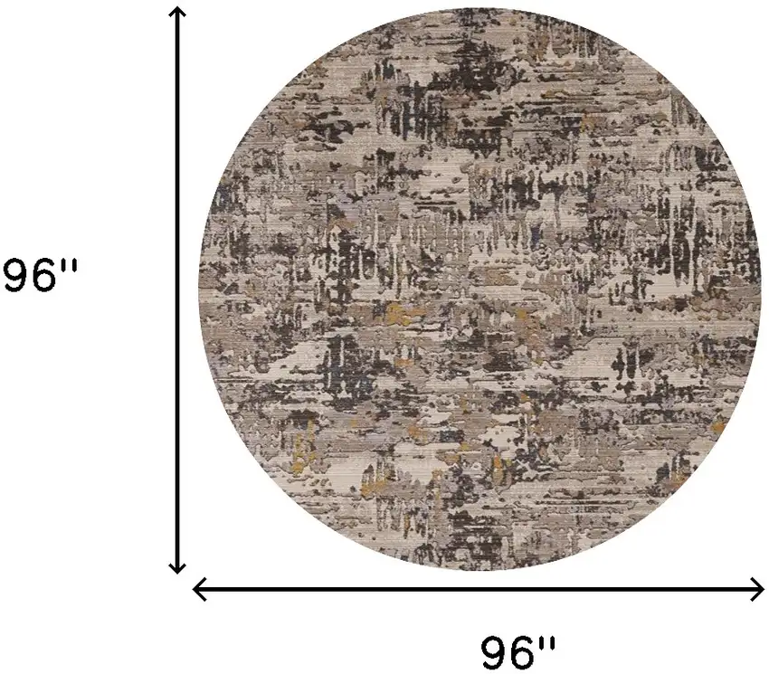8' Gray Round Area Rug Photo 3