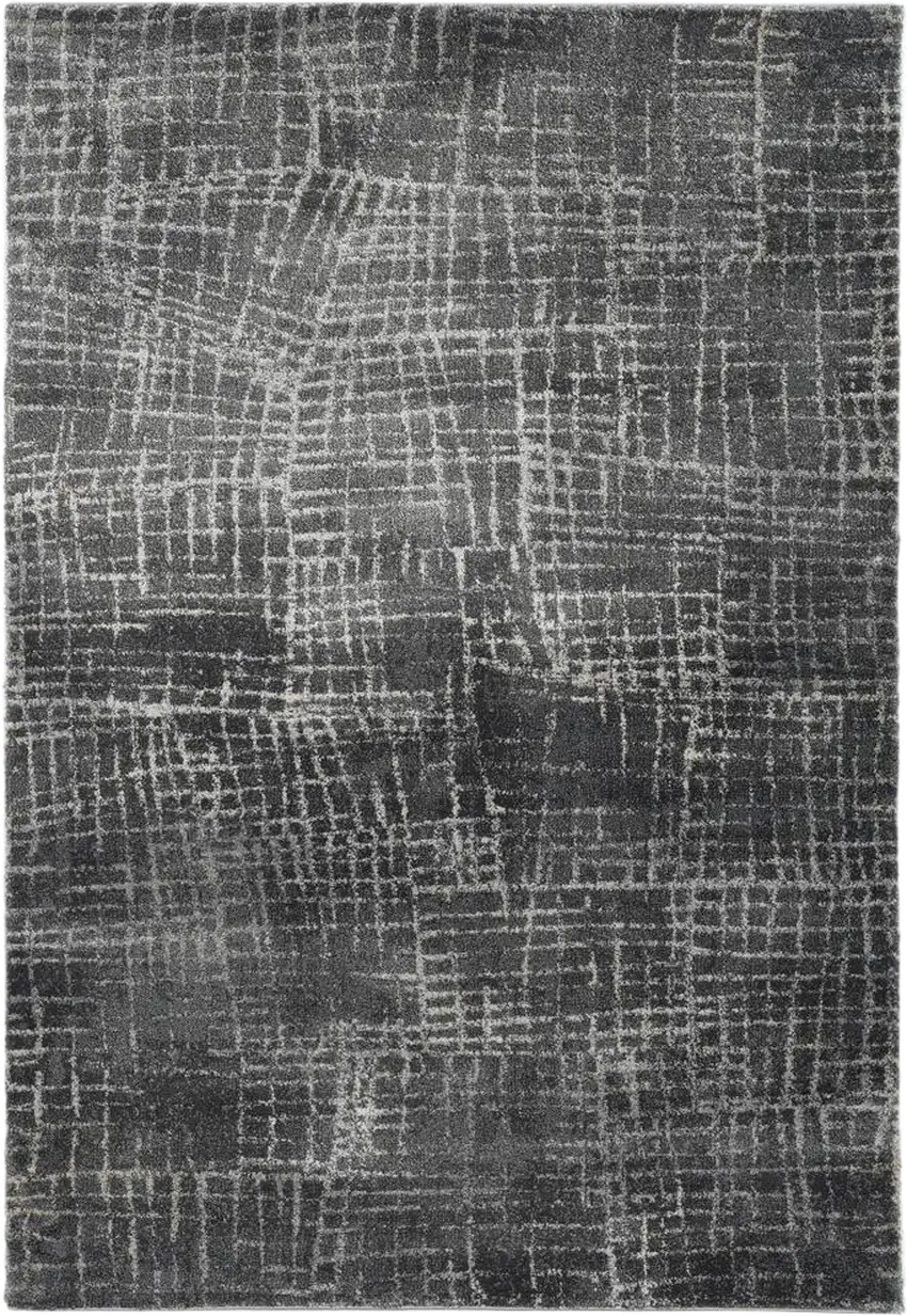 3'X5' Grey Machine Woven Abstract Scratch Indoor Area Rug Photo 1