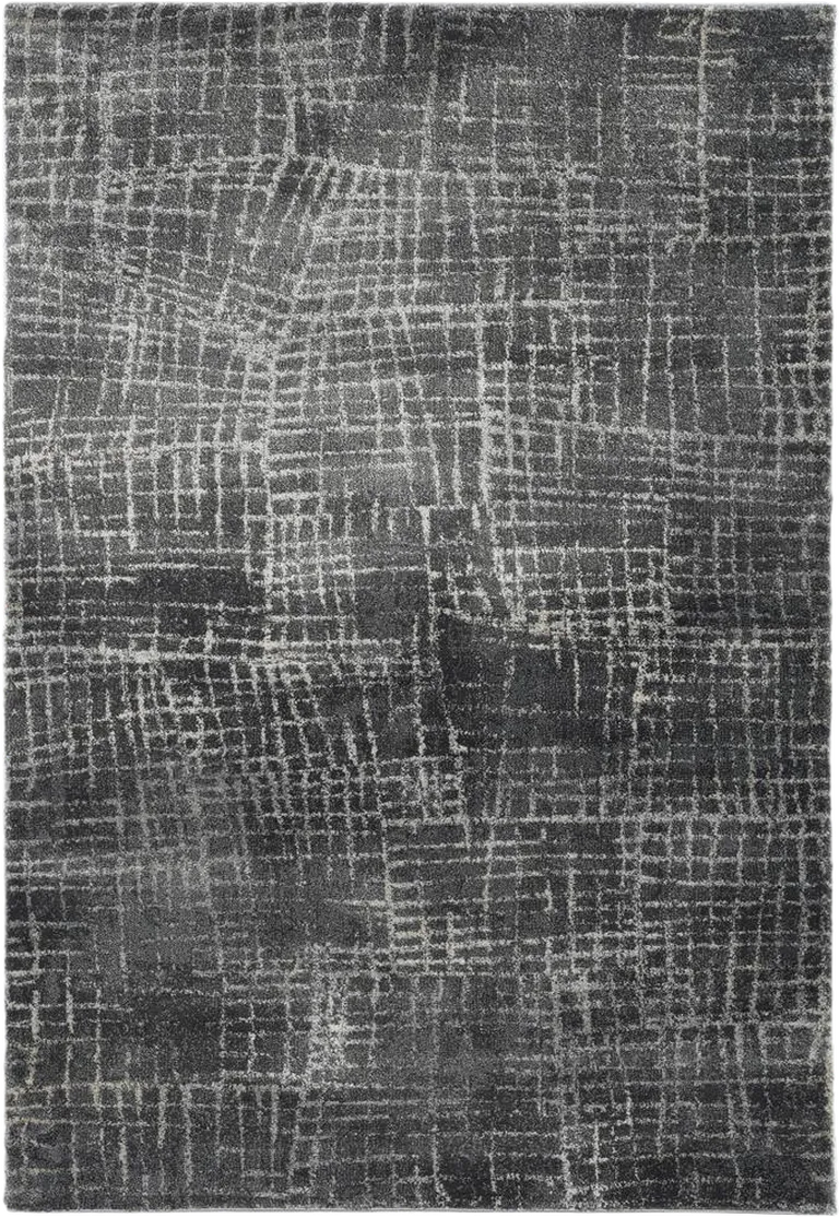 Grey Machine Woven Abstract Scratch Indoor Area Rug Photo 1
