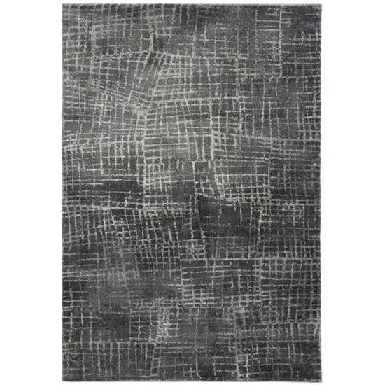 Gray And Dark Gray Abstract Area Rug Photo 2