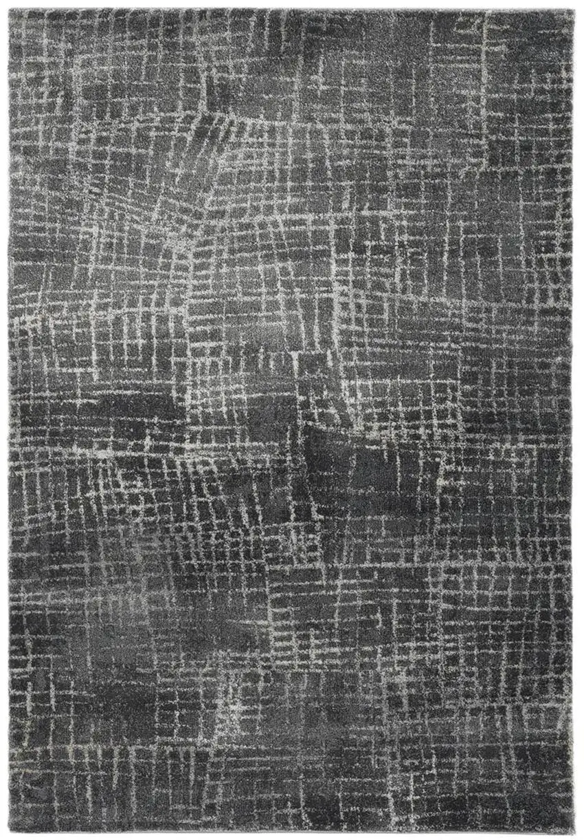 Gray And Dark Gray Abstract Area Rug Photo 2