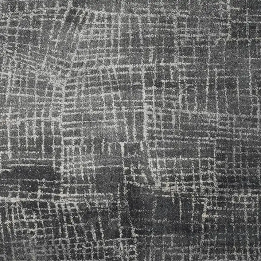 Gray And Dark Gray Abstract Area Rug Photo 4