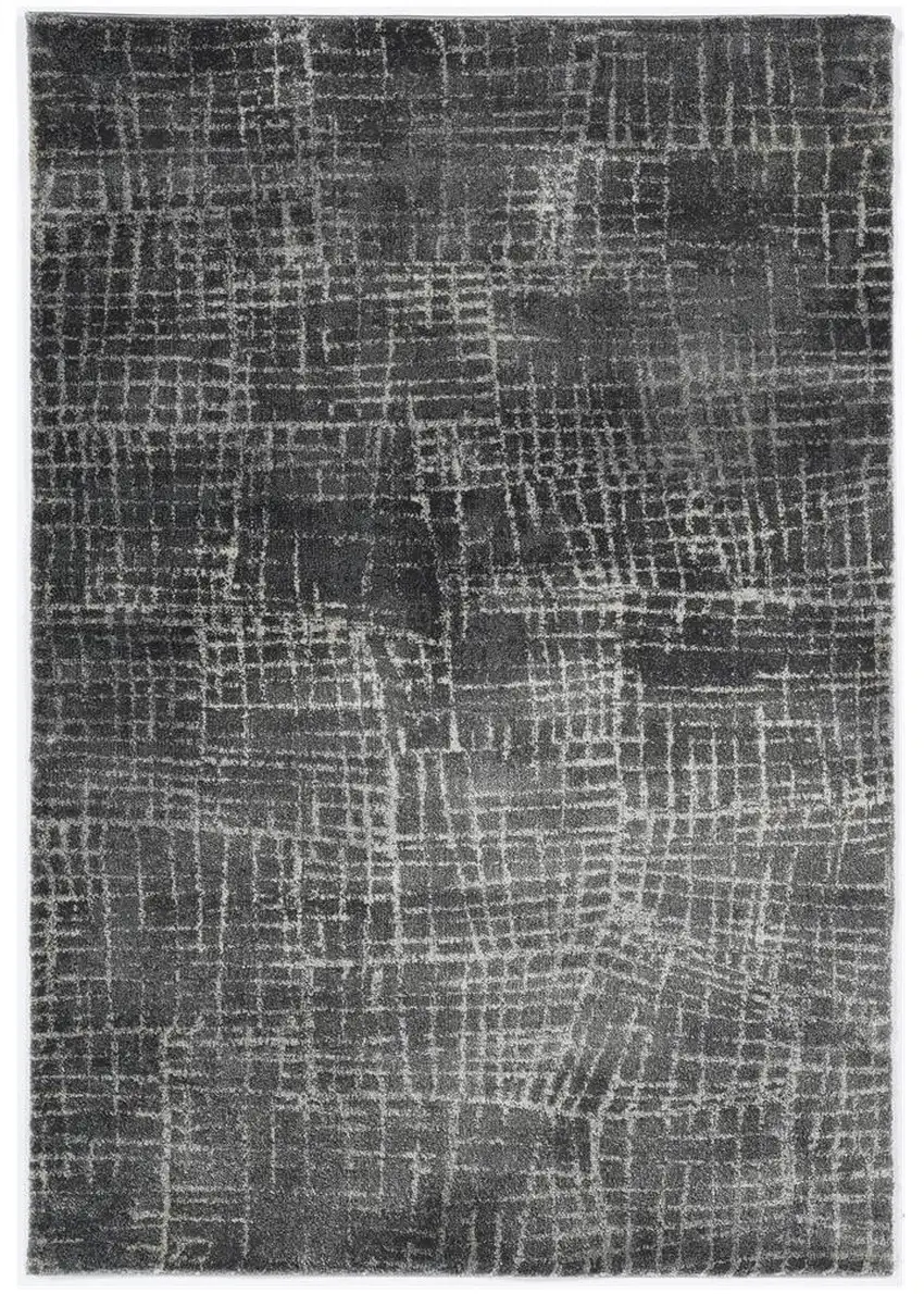 Grey Machine Woven Abstract Scratch Indoor Area Rug Photo 2