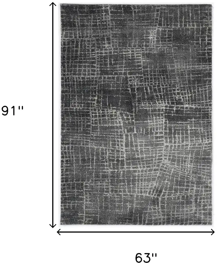 Grey Machine Woven Abstract Scratch Indoor Area Rug Photo 3