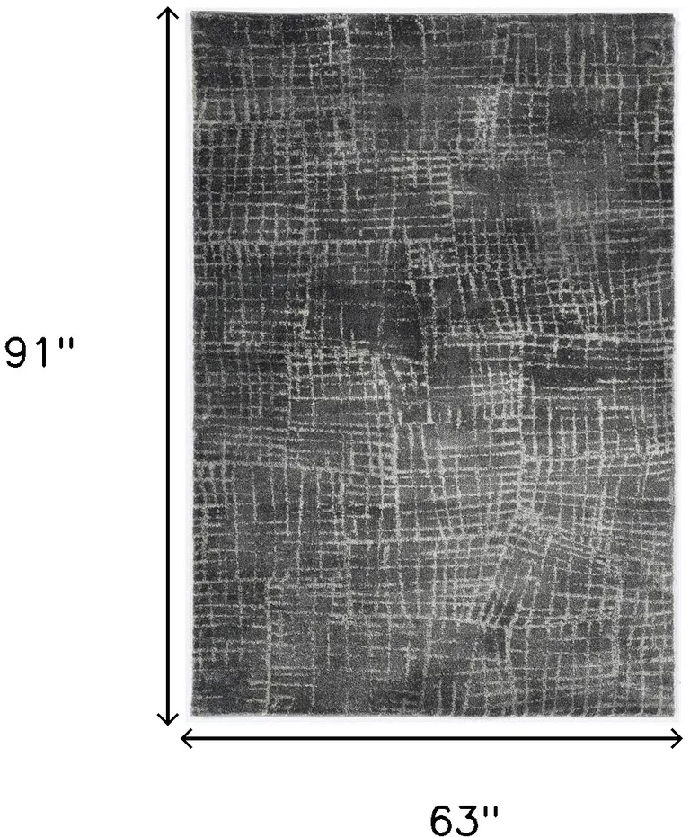 Grey Machine Woven Abstract Scratch Indoor Area Rug Photo 2