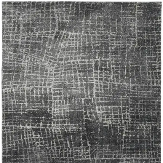 Gray And Dark Gray Abstract Distressed Area Rug Photo 4