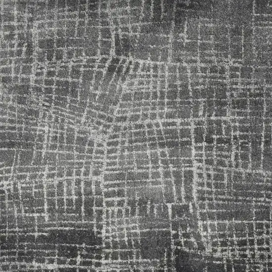Gray And Dark Gray Abstract Distressed Area Rug Photo 3