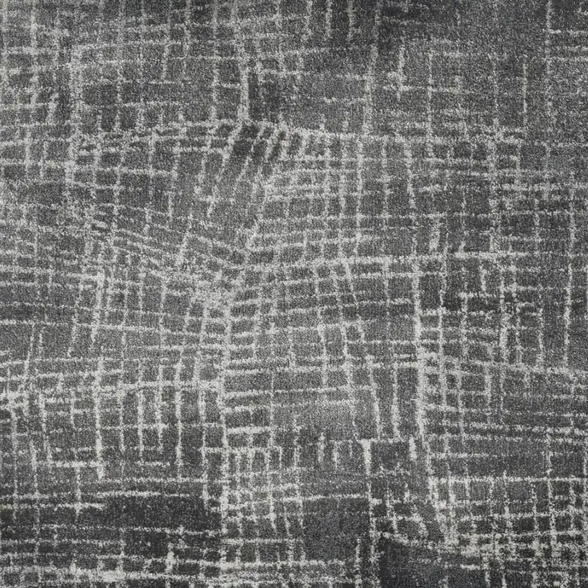 Gray And Dark Gray Abstract Distressed Area Rug Photo 3