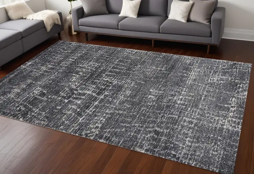 Grey Machine Woven Abstract Scratch Indoor Area Rug Photo 1