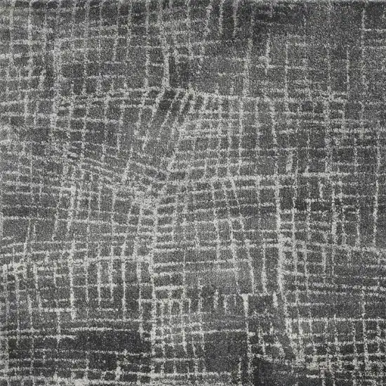 Gray And Dark Gray Abstract Distressed Area Rug Photo 1